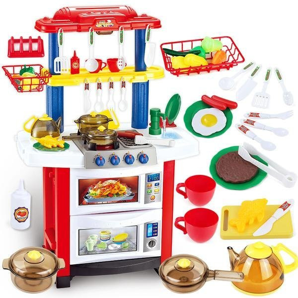 Детская кухня Happy Little Chef 758А (свет, звук) 33 предмета с водой