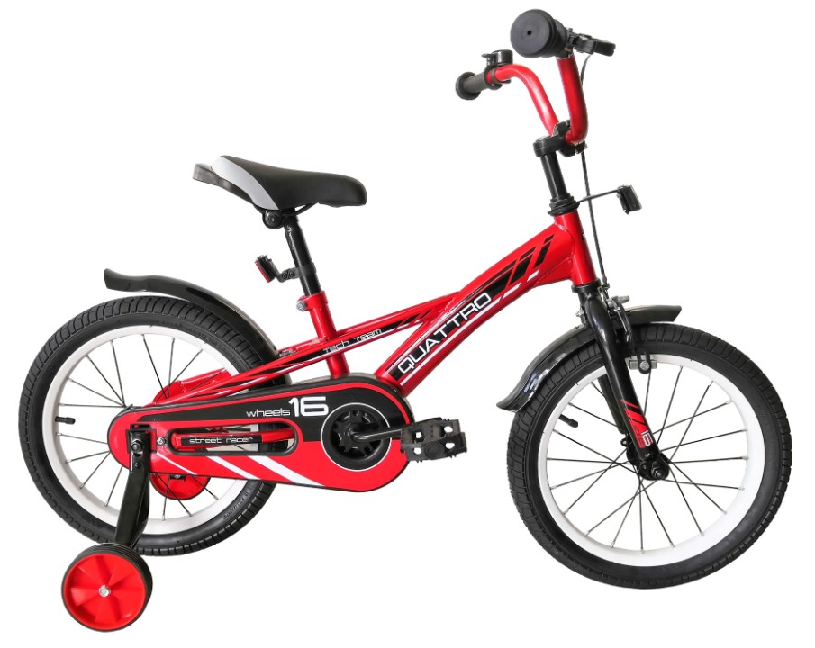 Детский велосипед Tech Team Quattro 16" 2020 (красный)