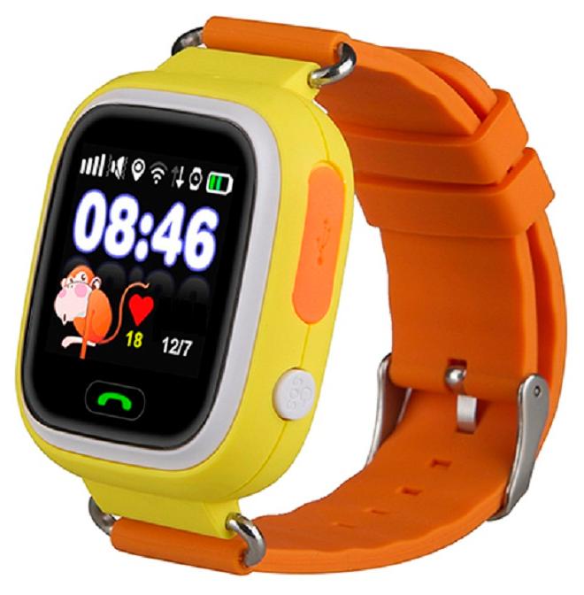Детские часы Smart Baby Watch Q90 оранжевые с GPS трекером