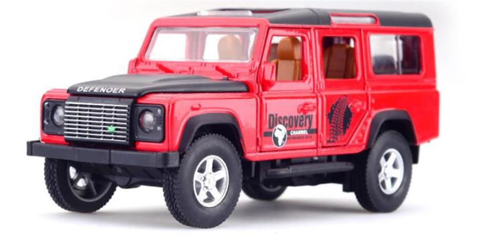 Коллекционная модель машинки - джип RENG DEF, открываются капот, багажник, двери, свет, звук, инерционная, 14.6см (красный)