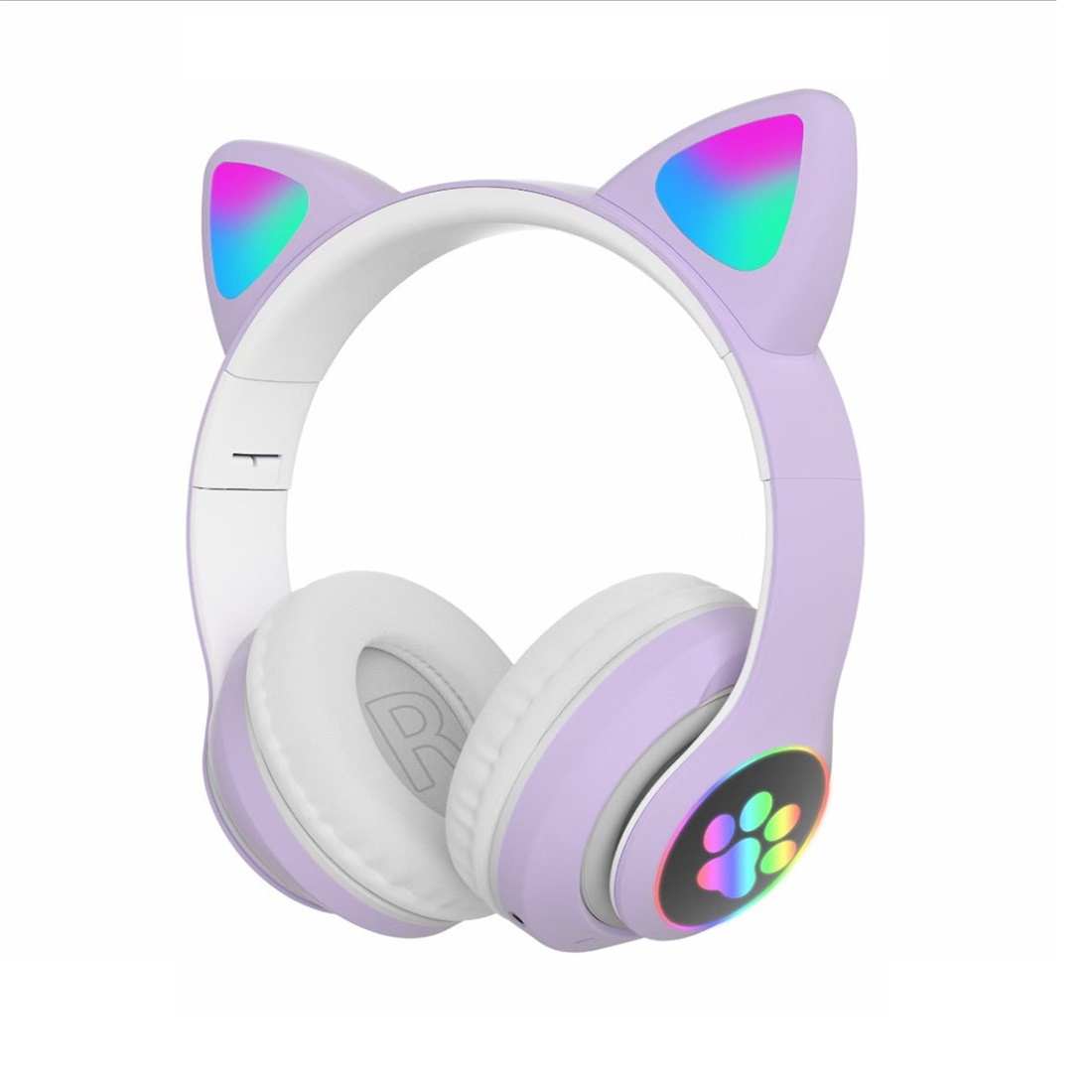 Беспроводные наушники со светящимися ушками Cat Ear STN-28 с Bluetooth, MP3, FM, AUX, Mic, LED (сиреневый)