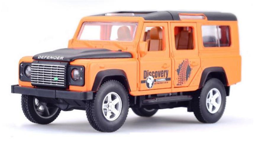 Коллекционная модель машинки - джип RENG DEF, открываются капот, багажник, двери, свет, звук, инерционная, 14.6см (оранжевый)